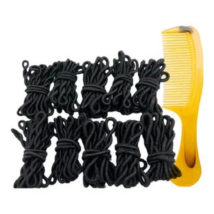 加粗老式留芳高弹力黑色橡皮筋女基础发绳发圈扎马尾盘发头绳皮套