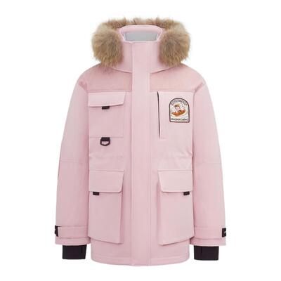 雪中飞鹅绒2026新款男女同款情侣款貉子毛领保暖羽绒服外套