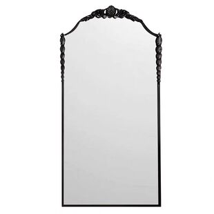 法式复古雕花全身镜欧式靠墙试衣镜服装店穿衣镜壁挂美式落地镜子