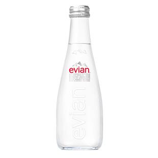 依云矿泉水玻璃小瓶330ml/750ml大瓶整箱进口evian高端碱性饮用水