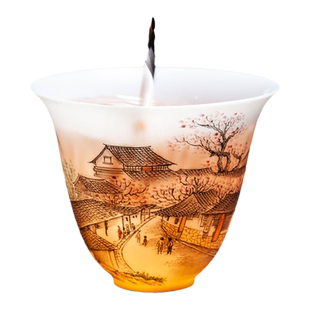 古垚/许瑞卿手工德化白瓷茶杯薄胎瓷品茗杯手绘主人杯节日礼品瓷