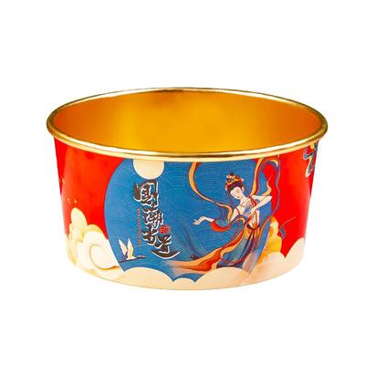 国潮金箔牛皮纸打包盒沙拉碗定制