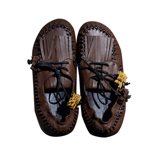 Le' Murmure 「闲庭浮生绘」呼吸感手作流苏穿编软羊皮莫卡辛云履