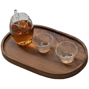 叕木皿集|椭圆直边盘\柚木茶盘日式托盘干泡台家用实木盘子水果盘