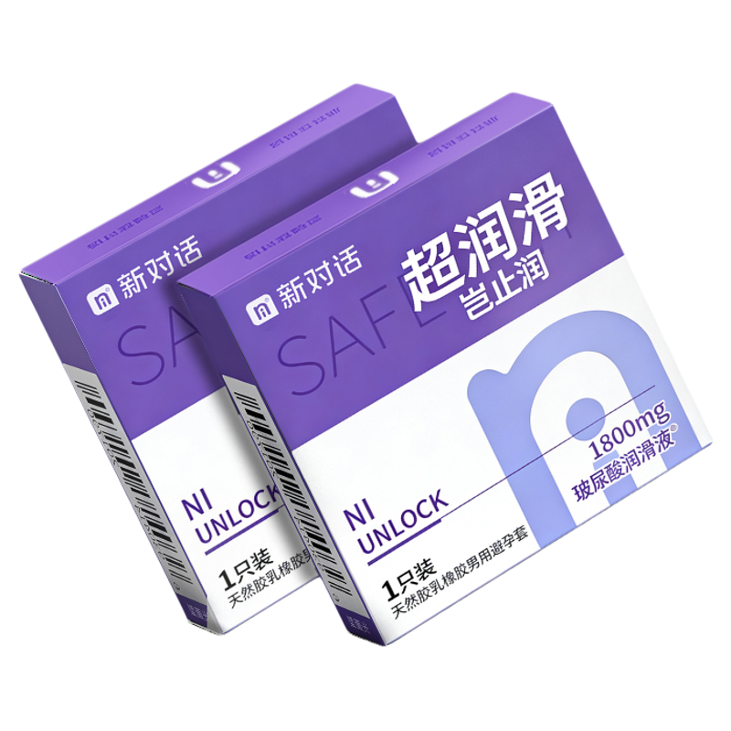 NI新对话超润滑避孕套003玻尿酸无储超薄裸入男用安全套小盒装byt