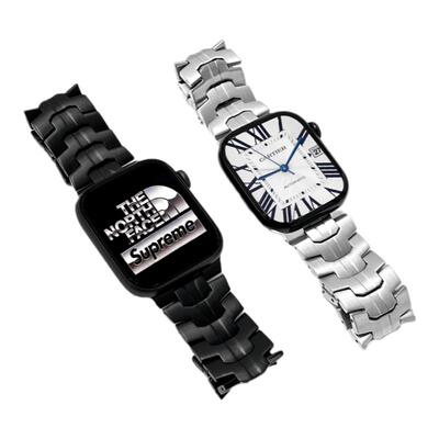 适用iWatch钢铁侠金属实心表带