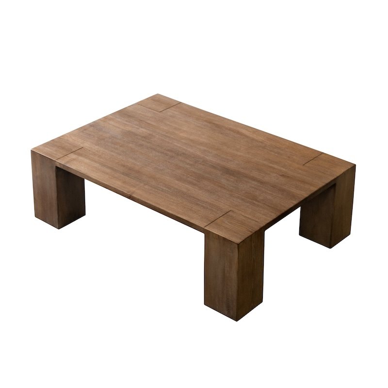 木有作为白蜡木抓粗做旧美式复古实木茶几侘寂别墅客厅极简大茶几