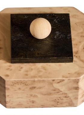 中式茶室空间复古装饰盒床头柜