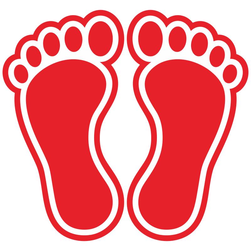 脚丫定点标识贴无字脚印地贴商场幼儿园地面楼梯加厚防滑耐磨地贴地标小心地滑小心台阶小脚丫指示牌贴纸定制