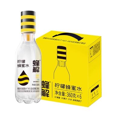 蜂解柠檬蜂蜜水分离式360g*6瓶整箱饮料便携解渴柠檬水饮果汁健康