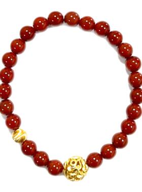 燕归原创云昭南红纯银情侣手链