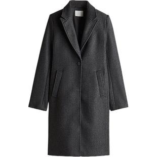 HM女装冬季带垫肩大衣1240693