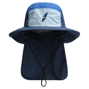 帽子男户外拼色速干渔夫帽女夏护脖披肩防晒徒步登山帽防晒遮阳帽