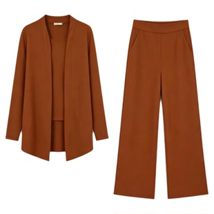 Middle-aged women's coat wide-leg pantsuit中年女士阔腿裤套装