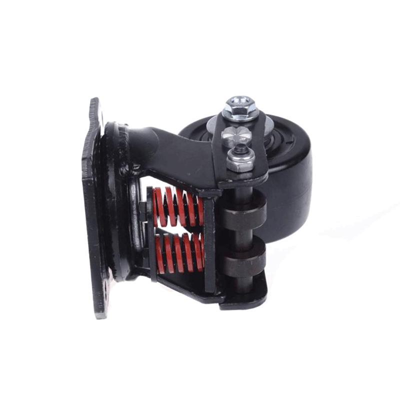 3寸重型大门轮减震弹簧脚轮双弹簧工业万向轮承重400公斤轮子滑轮