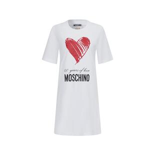 Moschino/莫斯奇诺  女士40周年爱心印花平纹针织连衣裙