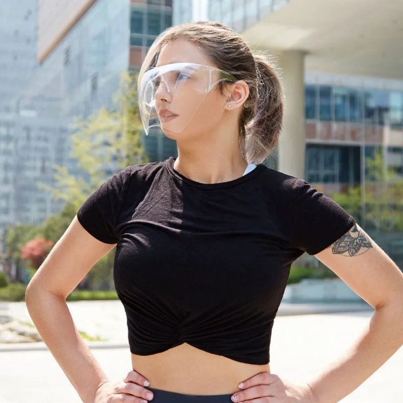 防护面罩护目镜一体防油溅高清透明脸罩防飞沫防风沙眼镜防雾面屏