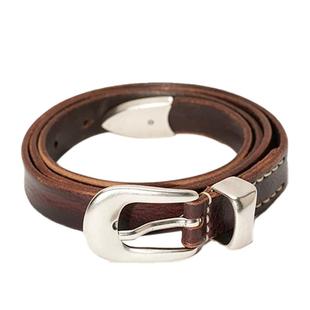 our25legacy新款复古棕头层牛皮腰带cleanfit简约中性擦色皮带