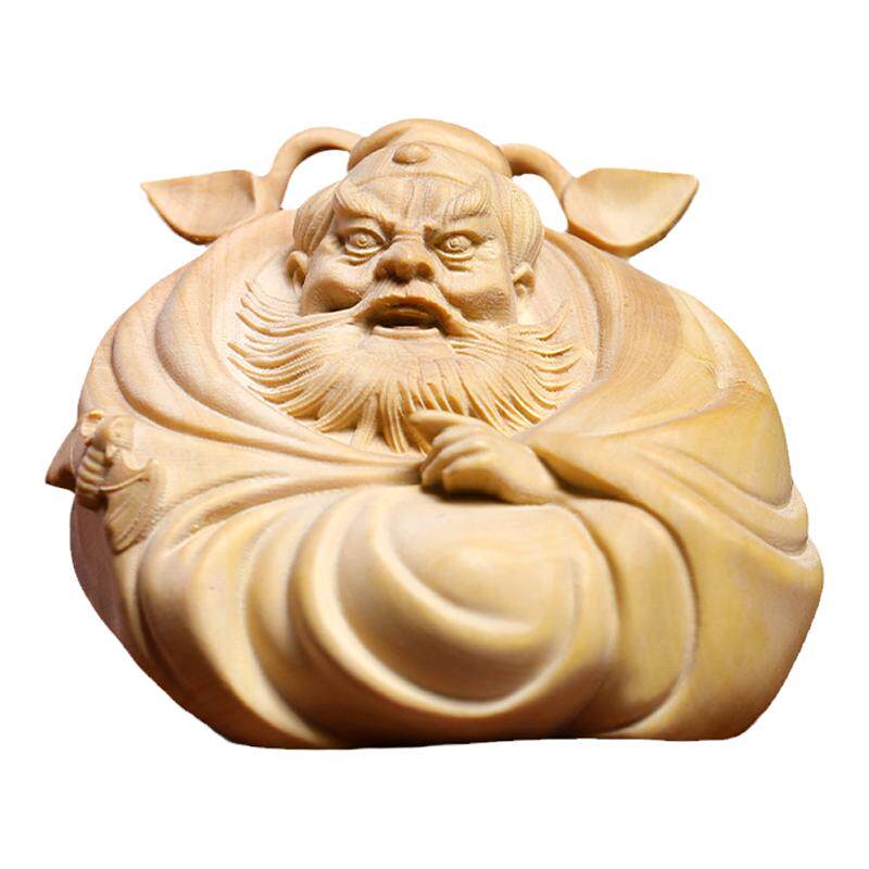 天然黄杨木桌面摆件钟馗手把件