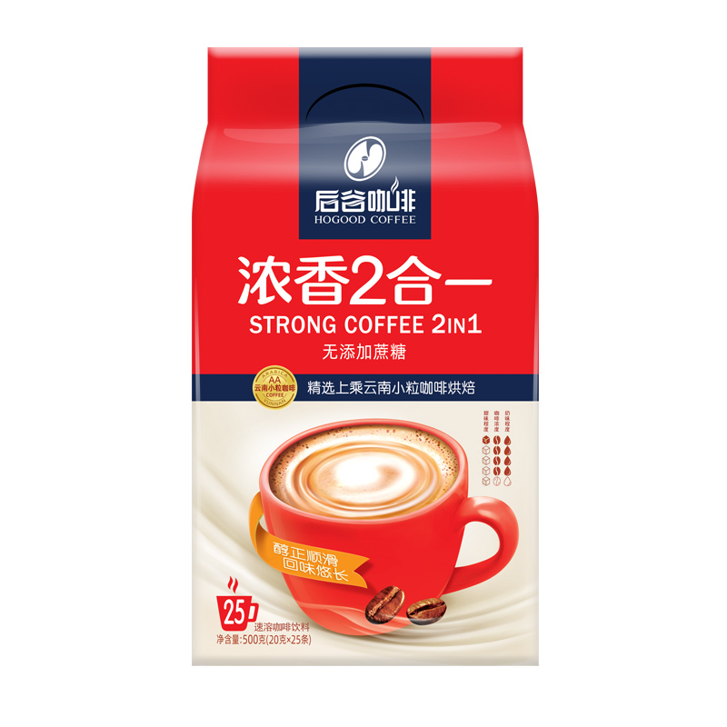 HoGood后谷咖啡原味浓香2+1三合一速溶咖啡粉0反式脂肪无蔗糖条装