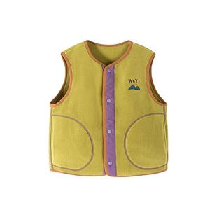迷你巴拉巴拉男童女童马甲儿童抗静电摇粒绒内搭马夹秋装新款背心