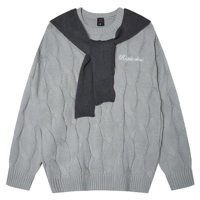 有迹可循设计感宽松慵懒女毛衣