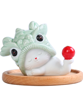 醒狮招财猫吉祥物陶瓷线香插