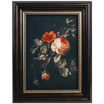 玫瑰花桌面摆件小众复古装饰画