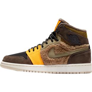 Nike/耐克正品AIR JORDAN1 HI PREM女士毛绒篮球鞋AV3724-200