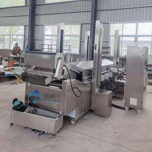 全自动鸡爪蜂蜜花生油炸机 丸子蒸煮油炸机 调理品连续式流水线