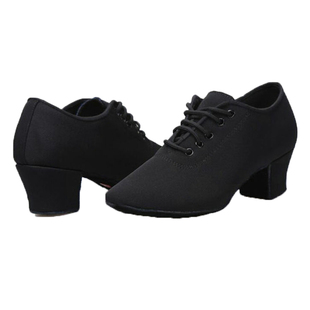成人教师鞋形体鞋舞蹈鞋黑色拉丁舞鞋牛津布女士广场舞室外跳舞鞋