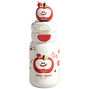 芭芘宝贝保温杯女生可爱高颜值儿童斜挎背带杯子上学专用吸管水杯