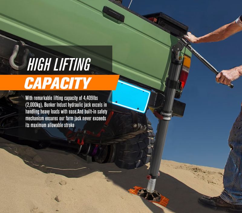 BUNKER INDUST户外越野脱困车用立式液压千斤顶农夫顶 2吨承重