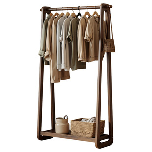 实木挂衣架落地式家用卧室衣帽架2025新款挂衣服架置物架次净衣架