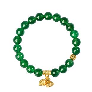 宫里上新玉髓手串绿色玛瑙手链女款串珠纯银两世欢生日礼物送妈妈