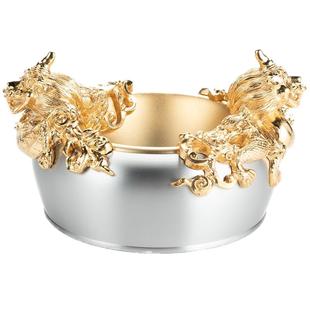 皇家雪兰莪台北国立故宫博物院富贵碗镀金摆件马来西亚纯手工锡器