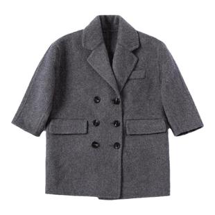 OPCP儿童双面羊绒大衣2025秋冬新款女童呢子外套全羊毛男童中长款