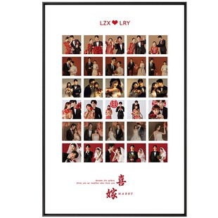 定制婚纱照相框挂墙多宫格九玄关挂画照片打印加洗结婚照放大相片