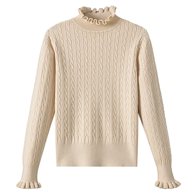 半高领短款毛衣女中领内搭打底衫