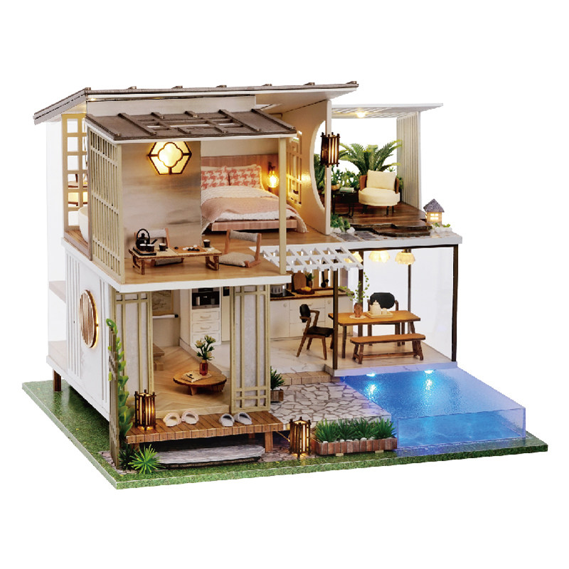 手工diy小屋成品定做木制拼装模型中国风大型别墅日式盒子代加工