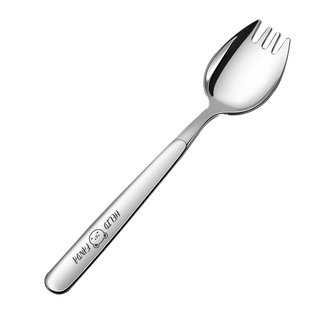 316不锈钢叉勺一体二合一两用儿童意面叉水果甜品勺沙拉勺沙律叉