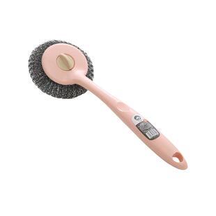 家用长柄锅刷不伤锅厨房清洁洗锅带把刷子去污洗碗钢丝球刷锅神器