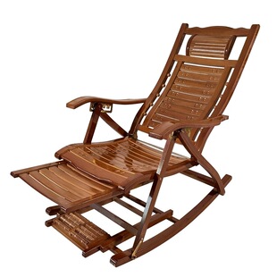 龙珠摇摇椅躺椅折叠椅懒人家用休闲午休椅老人乘凉阳台逍遥椅竹椅