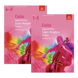 英皇考级 大提琴视奏测试 1-5级和6-8级 ABRSM英文原版书 Cello Specimen Sight-Reading Tests 9781848493506/9781848493513