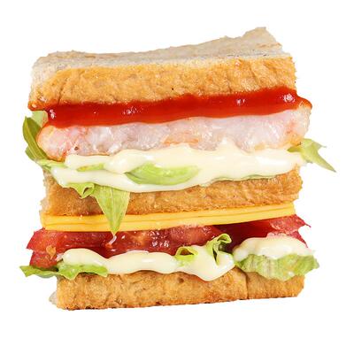 泰祥鲜虾饼儿童早餐冷冻半成品低摄入美食空气炸锅食材鲜虾排