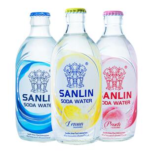 三麟苏打水原味无糖气泡水335ml*24瓶整箱苏打汽水碳酸饮料白桃味