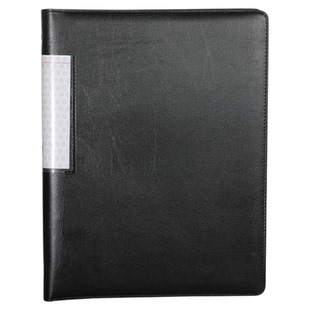 A4商务皮质文件夹大容量活页夹资料宣传夹4孔加厚资料册100页产品工作手册办公打孔档案夹册透明多层插页袋