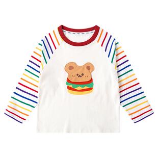 【100%棉】嘟嘟家男童纯棉T恤春季儿童长袖上衣女童打底春装童装