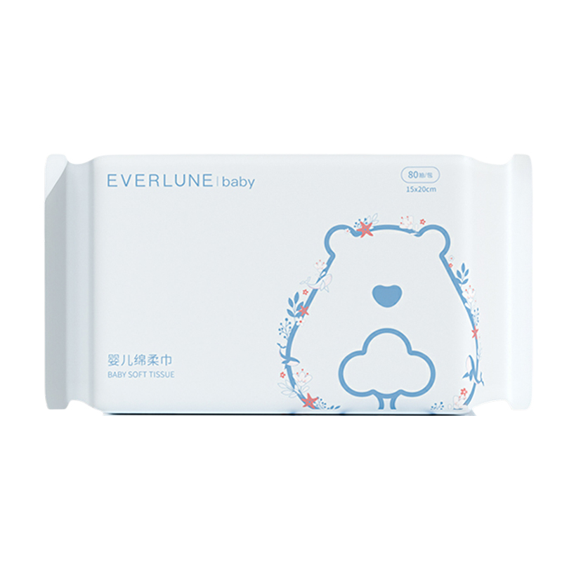 EVERLUNE爱维伦婴儿干湿两用绵柔巾洗屁屁洗脸专用加大加厚洁面巾