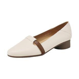 达芙妮法式尖头单鞋女2026新款春夏浅口妈妈女鞋软底女士皮鞋女款